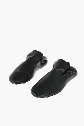 Soft Leather Slippers with Drawstring