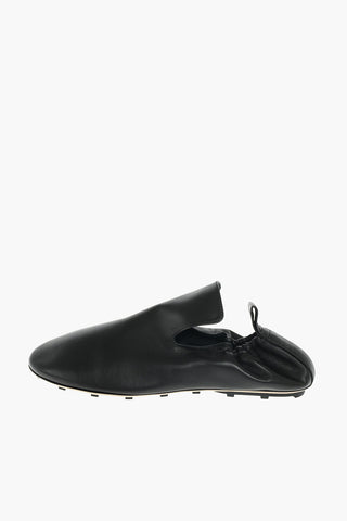 Soft Leather Slippers with Drawstring