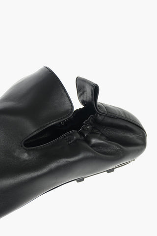 Soft Leather Slippers with Drawstring