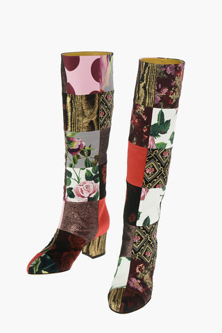 Stivali al ginocchio VALLY con Fantasia Patchwork 6cm