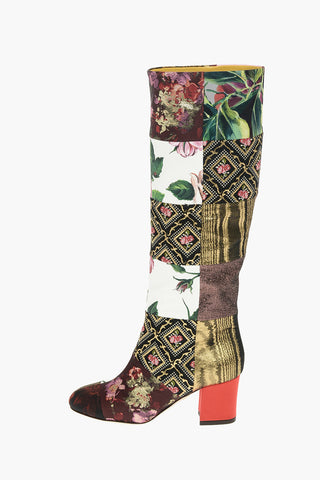 Stivali al ginocchio VALLY con Fantasia Patchwork 6cm