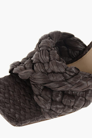 Braided Raffia Mules 10  cm
