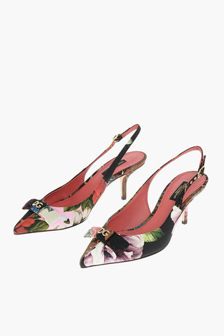 Fabric Slingbacks CARDINALE with Patchwork Pattern 7 cm