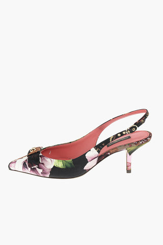 Fabric Slingbacks CARDINALE with Patchwork Pattern 7 cm