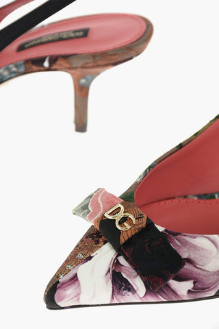 Fabric Slingbacks CARDINALE with Patchwork Pattern 7 cm