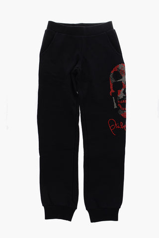 2 pockets ARIELLE jogger pants with rhinestone skull