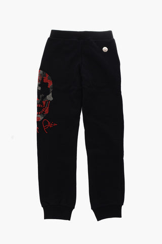2 pockets ARIELLE jogger pants with rhinestone skull