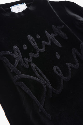 EST.1978 velvet dress with embossed logo