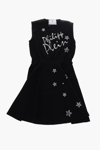 EST.1978 sleeveless a-line dress with studs logo