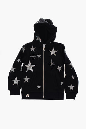 hooded PLEIN STAR sweatshirt with zip closure