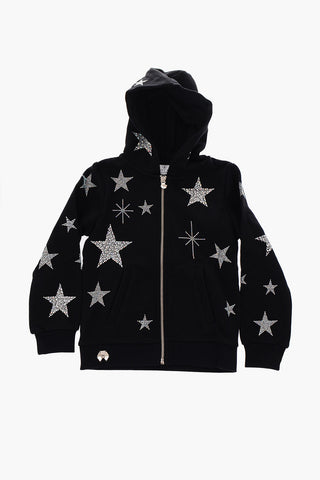 hooded PLEIN STAR sweatshirt with zip closure