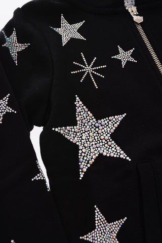 hooded PLEIN STAR sweatshirt with zip closure