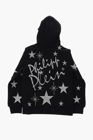 hooded PLEIN STAR sweatshirt with zip closure