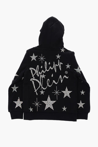 hooded PLEIN STAR sweatshirt with zip closure