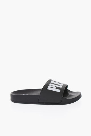 logo printed rubber slides