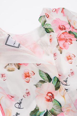 floral printed short sleeve dress