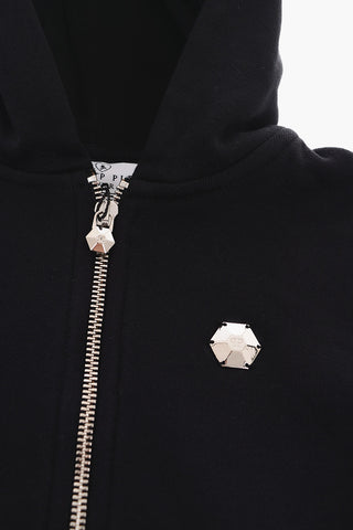 EST.1978 2 pockets sweatshirt with rhinestone skull on the back