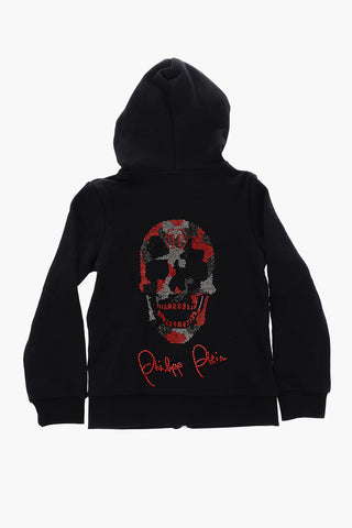 EST.1978 2 pockets sweatshirt with rhinestone skull on the back