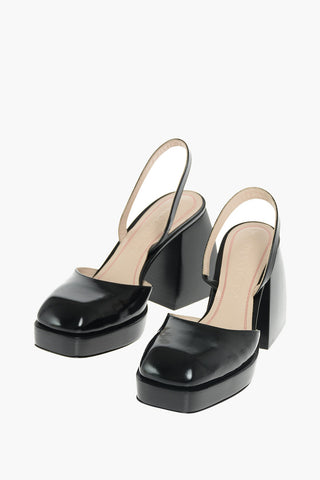 Slingback in pelle Tacco Spesso 10cm