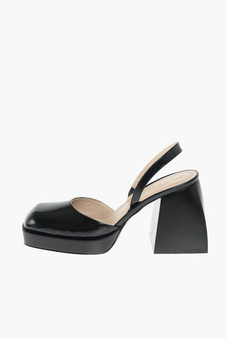 Slingback in pelle Tacco Spesso 10cm