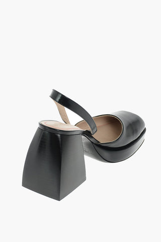 Slingback in pelle Tacco Spesso 10cm