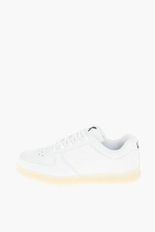 faux leather sneakers with lights in the sole
