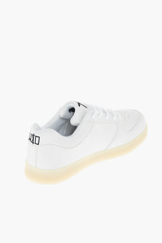faux leather sneakers with lights in the sole