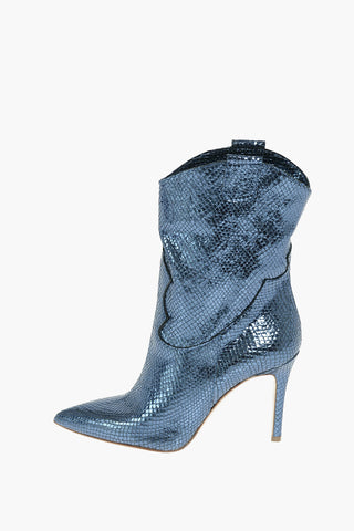 Stivaletti DELHI in pelle stampa rettile con tacco 10cm