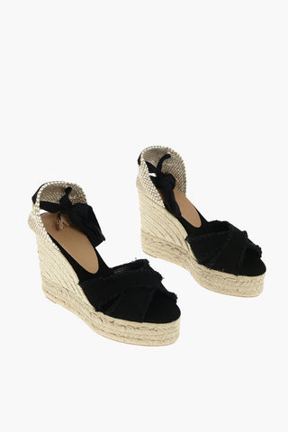 10,5cm Cotton BLUMA Wedge espadrilles with rafia sole