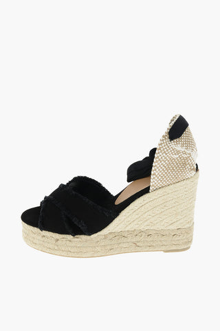 10,5cm Cotton BLUMA Wedge espadrilles with rafia sole