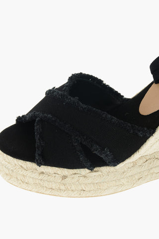 10,5cm Cotton BLUMA Wedge espadrilles with rafia sole