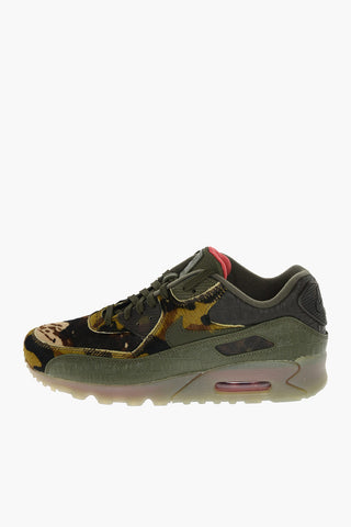 crocodile printed leather AIR MAX 90 sneakers with faux fur detail