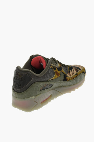 crocodile printed leather AIR MAX 90 sneakers with faux fur detail