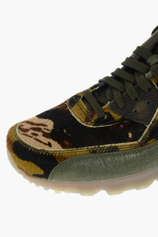 crocodile printed leather AIR MAX 90 sneakers with faux fur detail