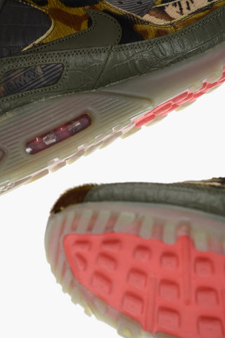 crocodile printed leather AIR MAX 90 sneakers with faux fur detail