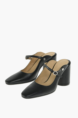 MM6 Mules in pelle martellata doppia funzione con  Tacco Spesso 10cm