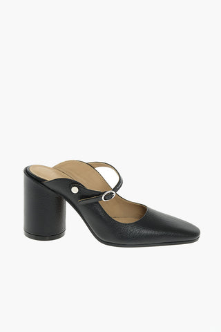 MM6 Mules in pelle martellata doppia funzione con  Tacco Spesso 10cm