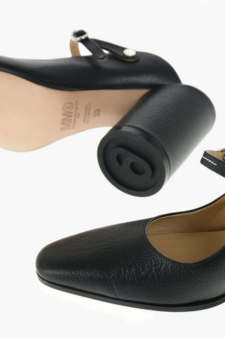 MM6 Mules in pelle martellata doppia funzione con  Tacco Spesso 10cm