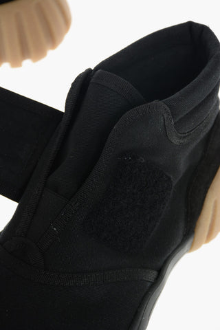 MM22 fabric TABI sneakers with leather trimmings and touch strap closure