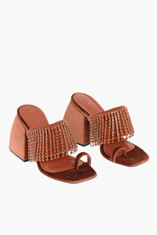 Mules BULLA PRESTON in velluto con strass 10cm