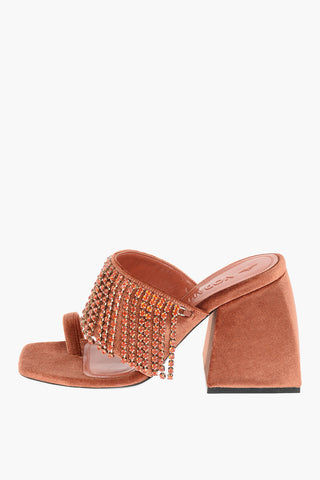 Mules BULLA PRESTON in velluto con strass 10cm