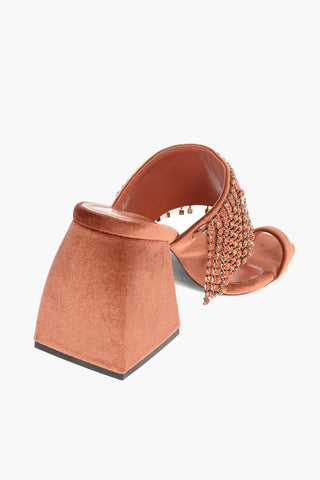 Mules BULLA PRESTON in velluto con strass 10cm