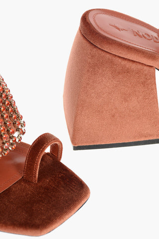 Mules BULLA PRESTON in velluto con strass 10cm