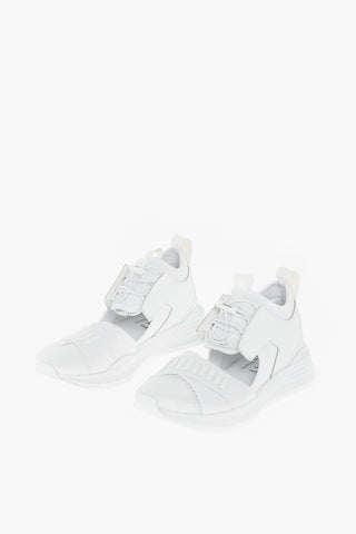 FENTY BY RIHANNA faux leather and fabric AVID high top sneakers with cut out detail