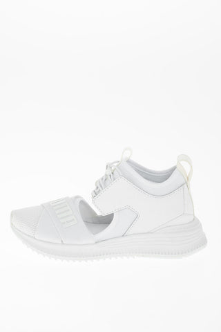 FENTY BY RIHANNA faux leather and fabric AVID high top sneakers with cut out detail