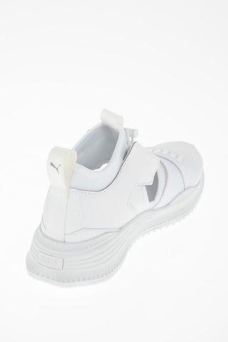 FENTY BY RIHANNA faux leather and fabric AVID high top sneakers with cut out detail