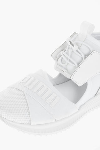 FENTY BY RIHANNA faux leather and fabric AVID high top sneakers with cut out detail