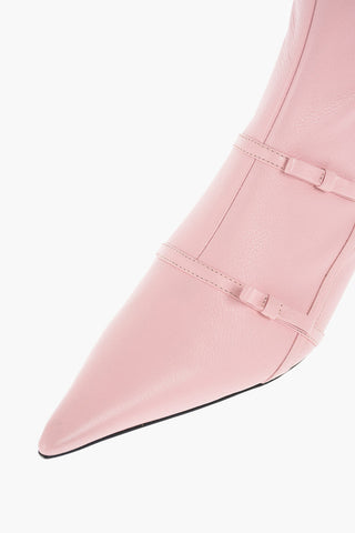 5cm leather Point Toe Kitten Heel Ankle boots