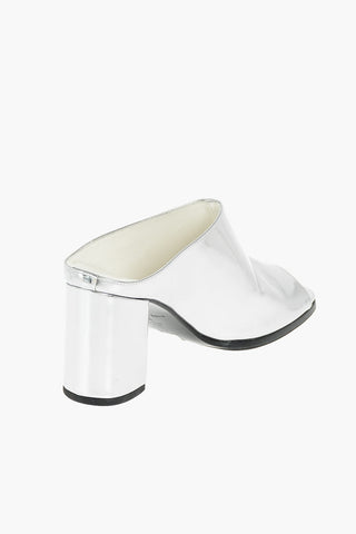 glistening textured leather 9cm Mules