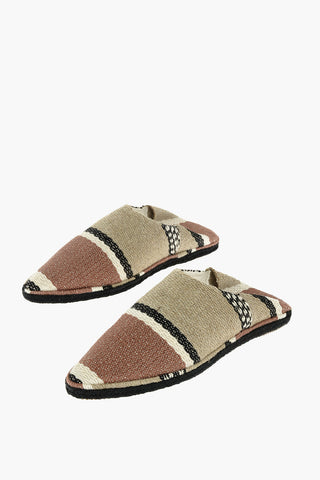 striped flax and Jute LAMYA babouche